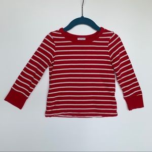 Hanna Andersson Bright Basics Striped Tee, Red, 2T